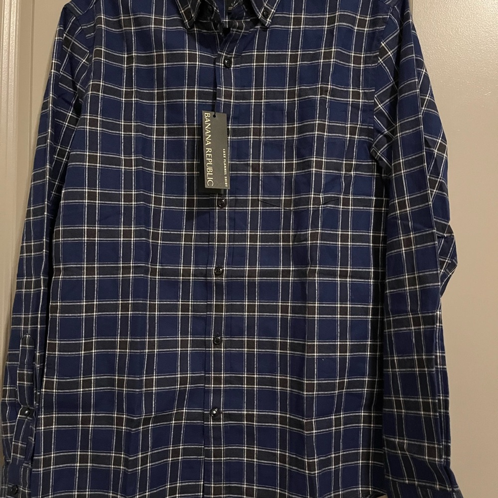 Banana Republic Mens Plaid Flannel Button Down